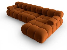 Pomarańczowa aksamitna sofa 285 cm Bellis – Micadoni Home