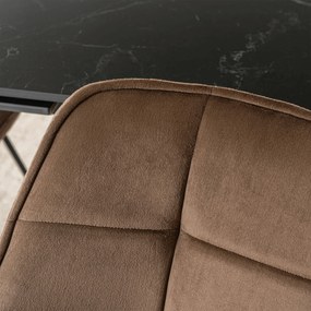 Krzesło Tapicerowane Obrotowe do Salonu LUNA Brązowe Nowoczesne Loft