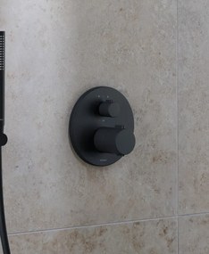 Termostat podtynkowy DuravitMosiądz-Czarny mat-Ø 17 cm