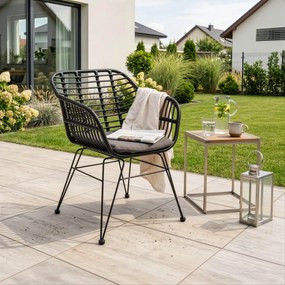 Krzesło Ogrodowe Rattanowe MUSA Czarne