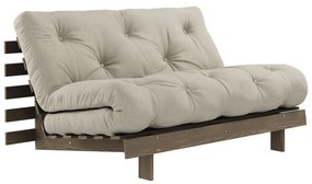 Beżowa lniana rozkładana sofa 140 cm Roots – Karup Design