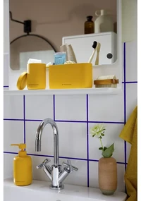 Musztardowy organizer łazienkowy na waciki z żywicy polimerowej Tom Tailor T-Color Bath – Wenko