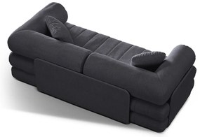 Ciemnoszara rozkładana sofa z materiału bouclé 206 cm Kemi – Cosmopolitan Design