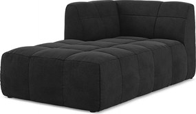 Szezlong lewostronny - z tkaniny welwetowej - czarny - ALOHA