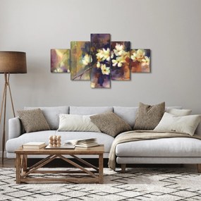 Obraz - Białe magnolie, malarstwo (125x70 cm)