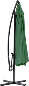 Parasol ogrodowy na wysięgniku XS-UMS021 z korbką, zielony, 3 m