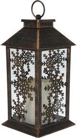 Latarnia ze świeczką LED Trifle Snowflake czarny, 14 x 28 cm