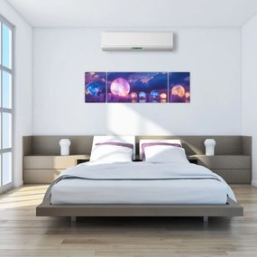 Obraz - Planety na wodzie (170x50 cm)