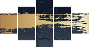 Obraz - Niebiesko-złota abstrakcja N⁰2 (125x70 cm)
