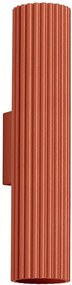 Metalowy karbowany kinkiet w kolorze ochra - D289 T3-M42