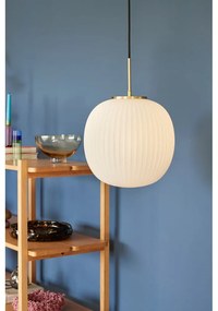 Biała lampa wisząca ze szklanym kloszem ø 32 cm Serene – Hübsch