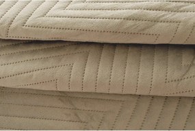 Beżowa aksamitna narzuta na łóżko ARROW VELVET Rozmiar: 200 x 220 cm