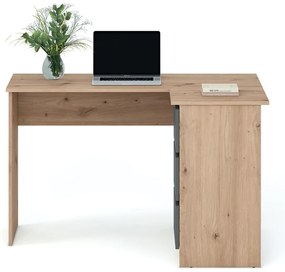 Biurko narożne BEGA dąb artisan/grafitowe HALMAR