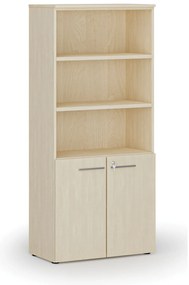 Szafa biurowa kombinowana PRIMO WOOD, drzwi na 2 poziomach, 800 x 420 x 1781 mm, brzoza