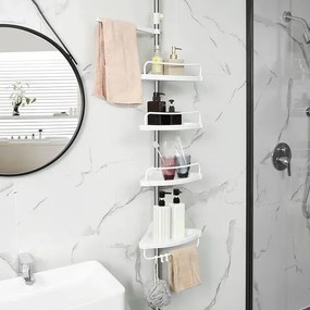 Teleskopowa półka do łazienki z wieszakiem na ręczniki A4-L24