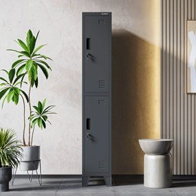 Szafka BHP ubraniowa pracownicza antracytowa BARTEK 1 Plus 292 x 1720 x 450 mm