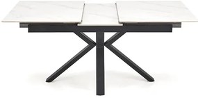 Stół rozkładany PLATAN 140(180)x85 biały marmur/czarny HALMAR