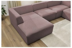 Różowy narożnik modułowy (prawostronny/w kształcie litery U) Megeve – Bobochic Paris
