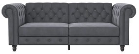 Ciemnoszara aksamitna rozkładana sofa 236 cm Felix – Støraa