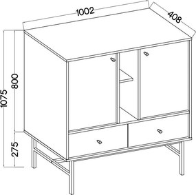 Komoda TORINO 100 cm do Salonu Sypialni Odcienie beżu