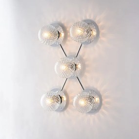 Lampa sufitowa Armonia z polerowanego chromowanego żelaza, 5 świateł, dł. 62 x 42, BL285-PL5-CR