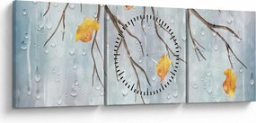Obraz - Deszczowa jesień (z zegarem) (90x30 cm)