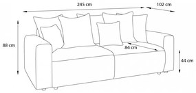 Jasnoszara sofa rozkładana Envy – Bobochic Paris