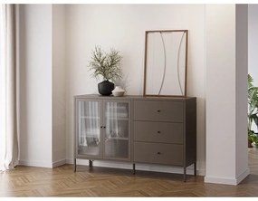 Szara metalowa witryna 140x90x40 cm Layna – Marckeric