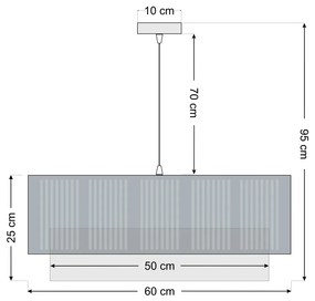 Lampa wisząca DUO LAMI LINE 60x25 biała/jutowa BPS KONCEPT