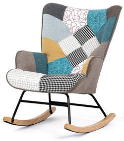 Fotel bujany PW2, patchwork