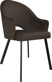 Krzesło Velvet tkanina Welur noga metalowa : Kolor nogi - Czarna profil, Kolor tkaniny - VELVET - MG05, Typ siedziska - Siedzisko stałe