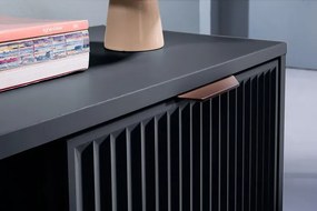 Granatowa toaletka konsola z lamelami, ryflowana 40x12x7 P6-A21