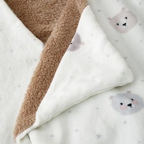 Brązowo-kremowy koc dziecięcy z kapturem z mikropluszu 90x125 cm Cosy Bear – Catherine Lansfield