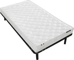 Zestaw stelaża z listwami + materaca 90 x 190 cm pianka z pamięcią kształtu o grubości 19 cm - ORTHOMEMORY II marki YSMÉE