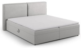 Jasnoszare łóżko boxspring ze schowkiem 180x200 cm Arendal – Cosmopolitan Design