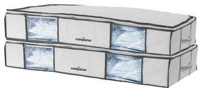 Zestaw 2 białych organizerów pod łóżko z workiem próżniowym Compactor XLarge Underbed Life, 105x15,5 cm