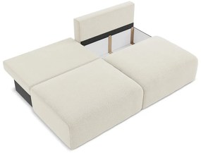 Kremowa rozkładana/ze schowkiem sofa 216 cm Kalena – Makamii