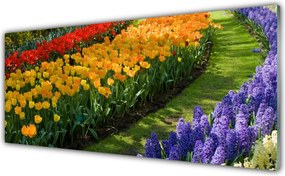 Panel Szklany Klasyczny Ogród Tulipanowy