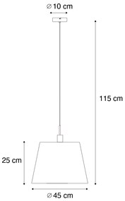 Nowoczesna lampa wisząca czarna z kloszem 45 cm taupe - Combi 1 Nowoczesny Oswietlenie wewnetrzne