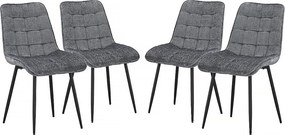 Krzesła do jadalni "Yanis" z tkaniny premium - zestaw 4 szt. - szare