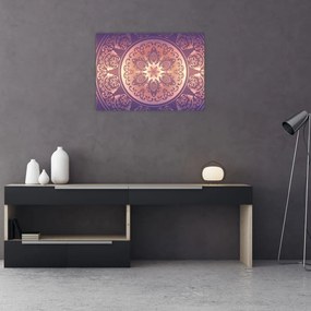 Obraz - Mandala na fioletowym gradiencie (70x50 cm)