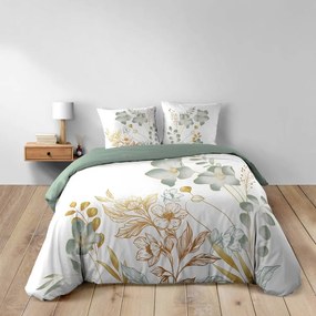 Biało-zielona bawełniana pościel dwuosobowa 240x220 cm Lolita – douceur d'intérieur
