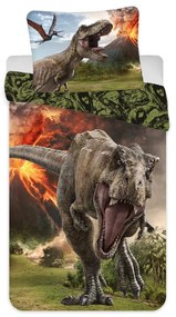 Bawełniana pościel dziecięca jednoosobowa 140x200 cm Jurassic World "Volcano" – Jerry Fabrics
