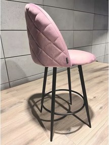 Nowoczesny hoker w stylu glamour z tapicerowanym siedziskiem i metalową podstawą dostępny w 11 kolorach