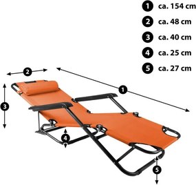 Leżak ogrodowy w kolorze pomarańczowym