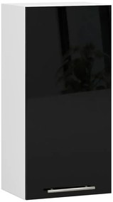 Czarna górna szafka kuchenna z półkami C1-Z22