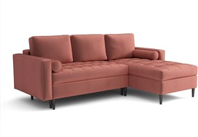 Narożnik prawy rozkładany Monza 246x172 cm z funkcją spania - różowy Monolith 63