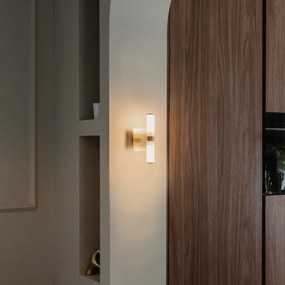 Nowoczesna lampa ścienna do łazienki złota IP44 2-punktowa - Bath Nowoczesny Oswietlenie wewnetrzne