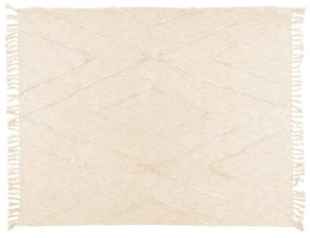 Kremowa bawełniana narzuta na łóżko dwuosobowe 250x260 cm Sahara – Tiseco Home Studio