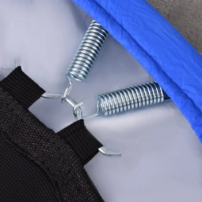 HOMCOM Trampolina Fitness Ø91 cm Mini z Antypoślizgowymi Stopami Obciążenie do 100kg Ø91 x 22,5H cm Czarny+Niebieski